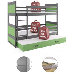 Pat suprapus BMS Group Rico cu pat retractabil 90x190 (Graphite/Pink) Thumb