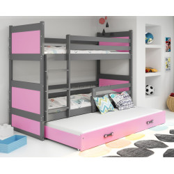 Pat suprapus BMS Group Rico cu pat retractabil 90x190 (Graphite/Pink)