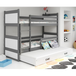 Pat suprapus BMS Group Rico cu pat retractabil 90x190 (Graphite/White)