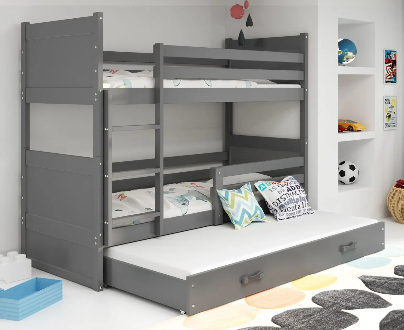 Pat suprapus BMS Group Rico cu pat retractabil 90x190 (Graphite)