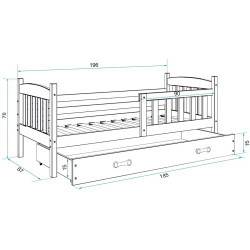 Pat BMS Group Kubus sertar/saltea 80x190 (Pine/White) Thumb