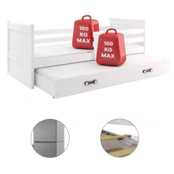 Pat BMS Group Rico cu pat retractabil 90x190 (White) Thumb
