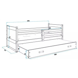 Pat BMS Group Rico cu pat retractabil 90x190 (White/Graphite) Thumb