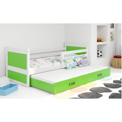Pat BMS Group Rico cu pat retractabil 90x190 (White/Green)