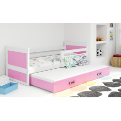 Pat BMS Group Rico cu pat retractabil 90x190 (White/Pink)