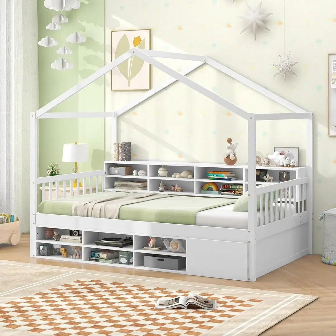 Pat casuta Costway HU10940WH-T+ (White)