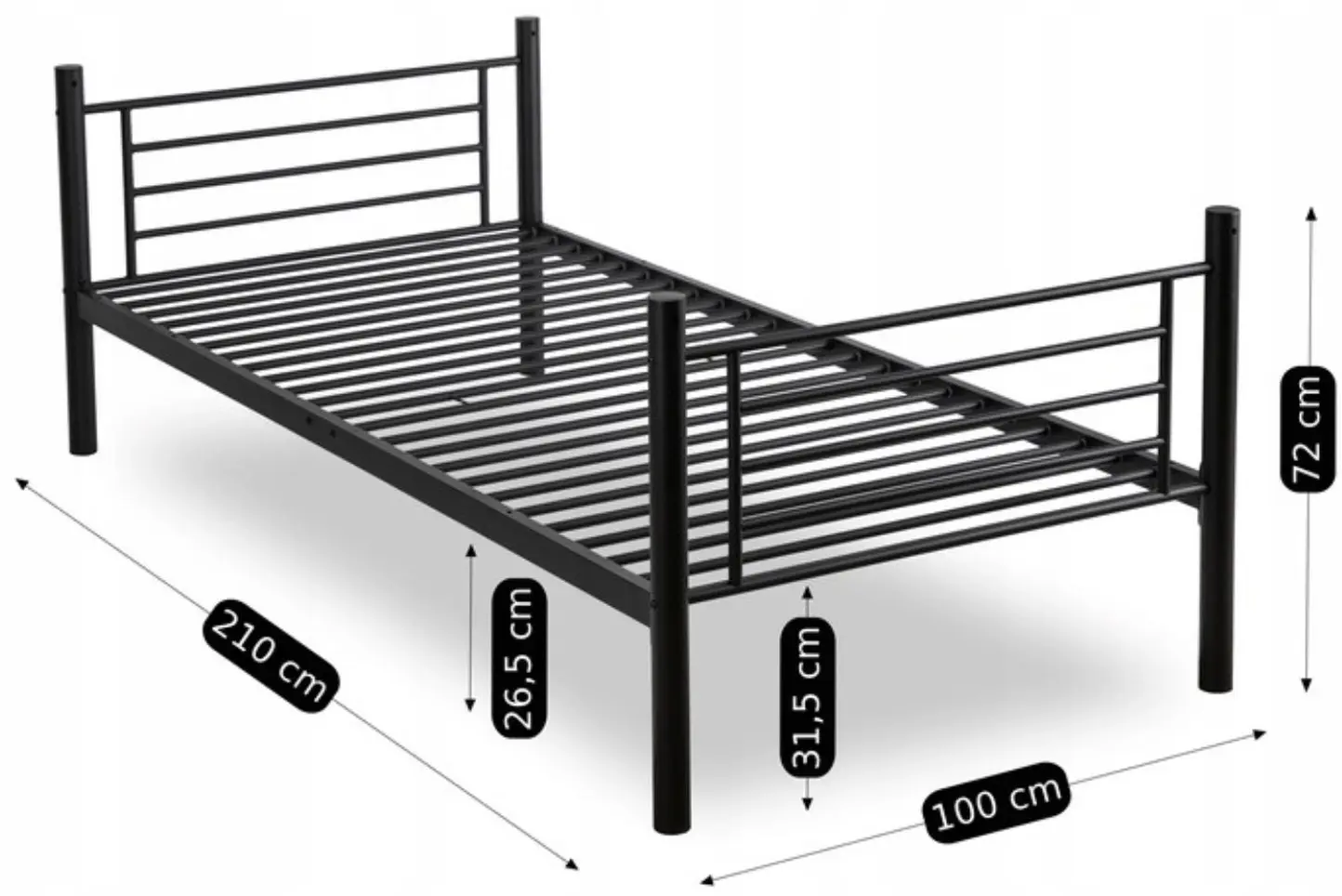 Pat suprapus Mebel Elite Rodez 90x200 (Black) - 8