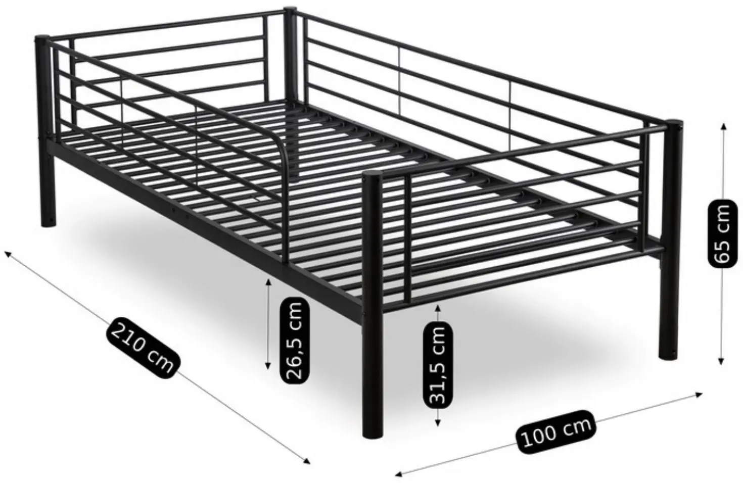 Pat suprapus Mebel Elite Rodez 90x200 (Black) - 9