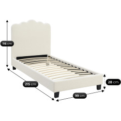Кровать Mebel Elite Crater 90x200 Boucle (Cream) Thumb