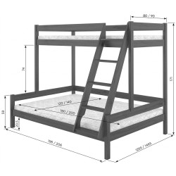 Двухъярусная кровать Mebigrand Atlanta 90/140x200 (White) Thumb