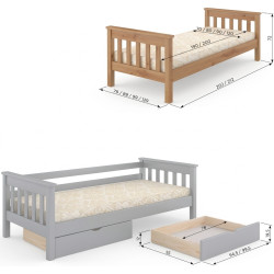 Pat Mebigrand Scandinavia Little 2 80x190 (White/Light Walnut) Thumb
