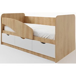Pat МЛ-Мебель Yunior 1 80х180cm cu bariera (Golden Oak/White) Thumb