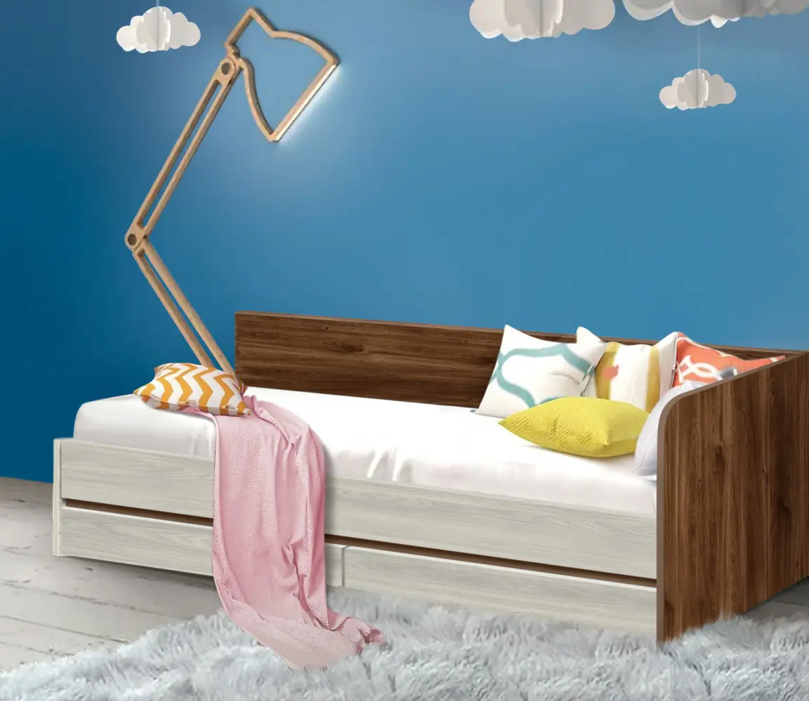 Pat Modern Komfi 90x200 (Brandy Castello Oak/Craft Oak White)