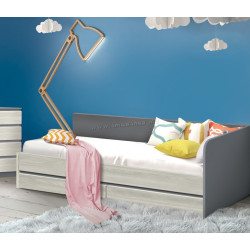 Pat Modern Komfi 90x200 (Slate Gray/Craft Oak White)