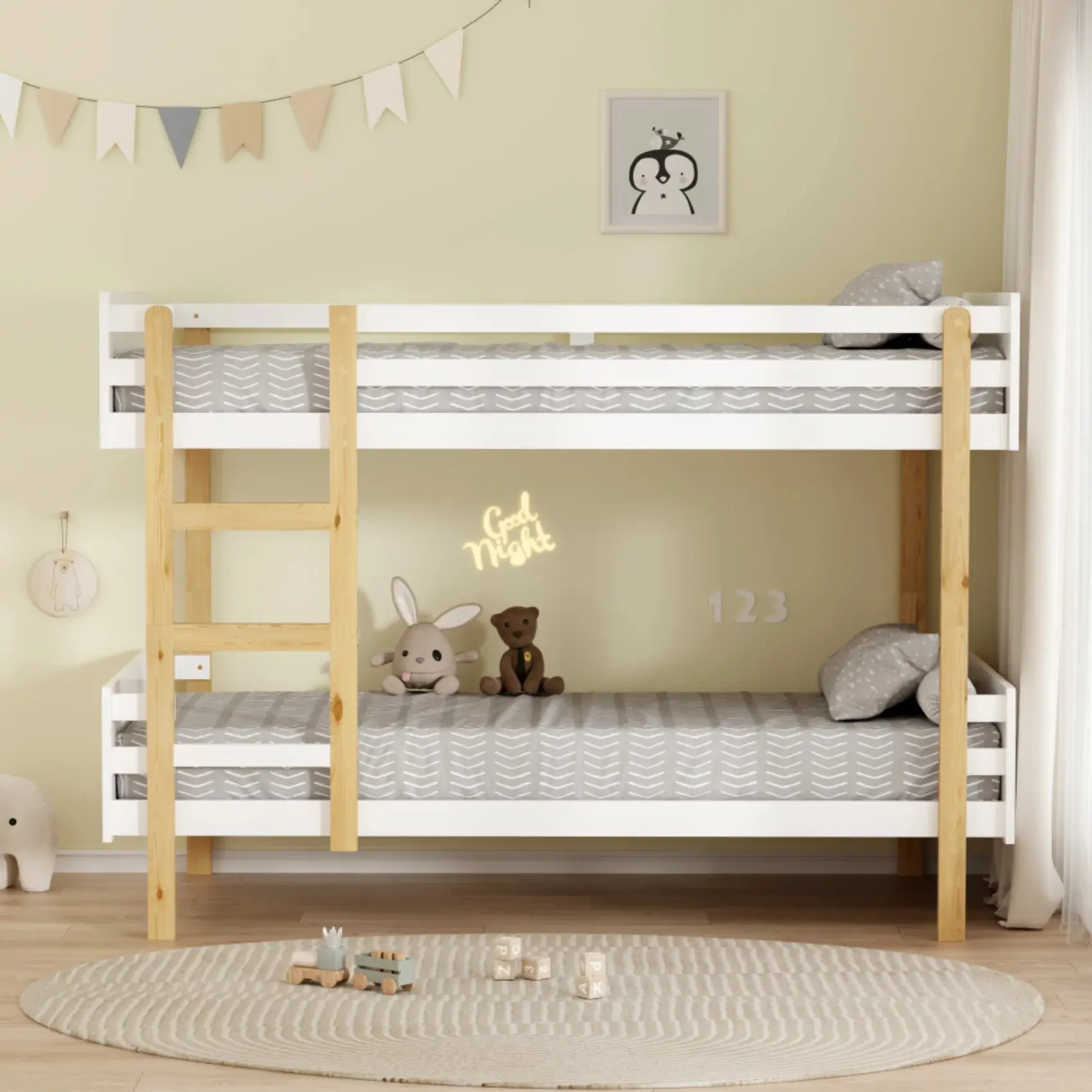 Pat suprapus Tempo Kondela Damla 90x200 (Oak/White) - 8