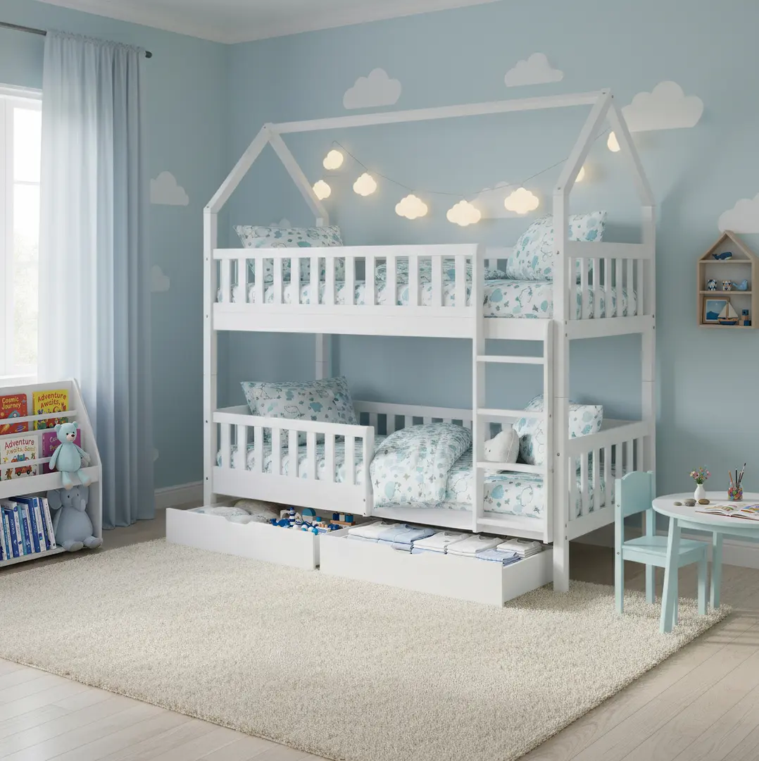 Двухъярусная кровать Tempo Kondela Venita Typ 2 (White)