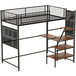 Pat supraetajat Tempo Kondela Niven 90x200 (Black/Rustic Oak) Thumb