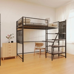 Pat supraetajat Tempo Kondela Niven 90x200 (Black/Rustic Oak)