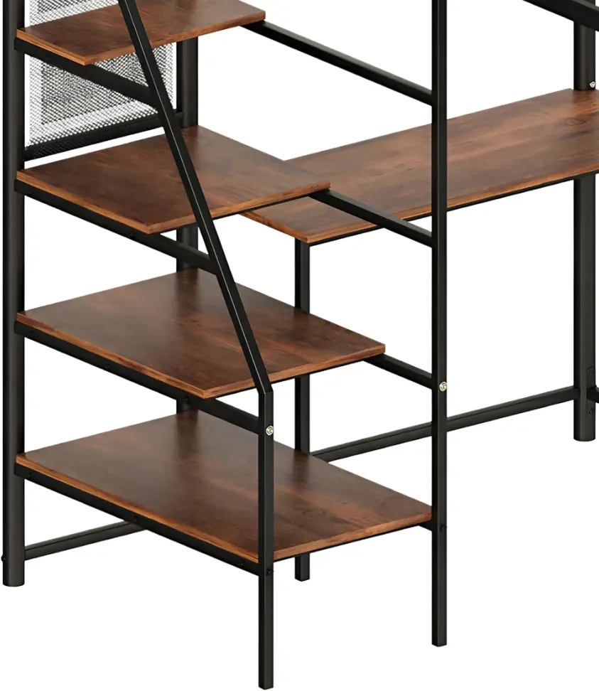 Pat supraetajat Tempo Kondela Niven 90x200 (Black/Rustic Oak)