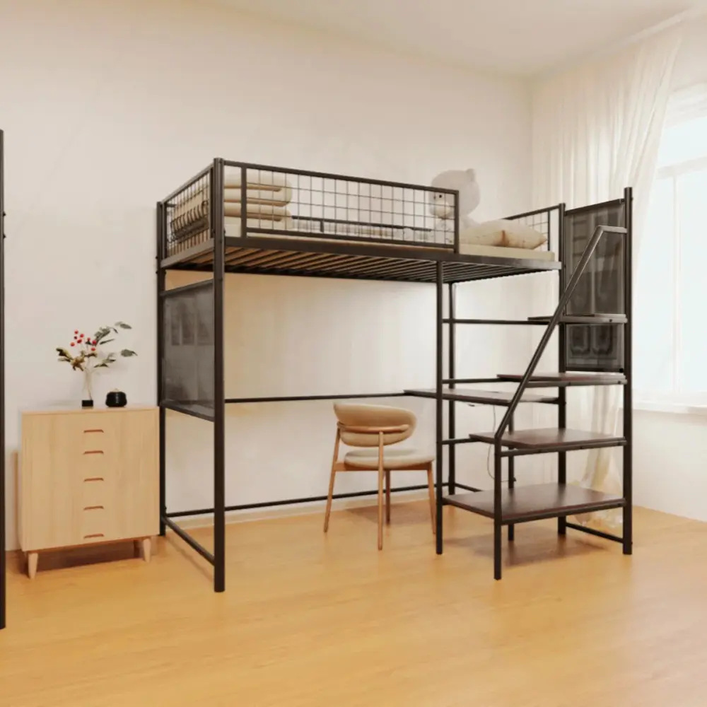 Pat supraetajat Tempo Kondela Niven 90x200 (Black/Rustic Oak)