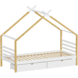 Pat casuta Tempo Kondela Tara 90x200 (White/Brown) Thumb