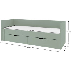 Pat extensibil Tempo Kondela Antony 90/180x200 (Green) Thumb