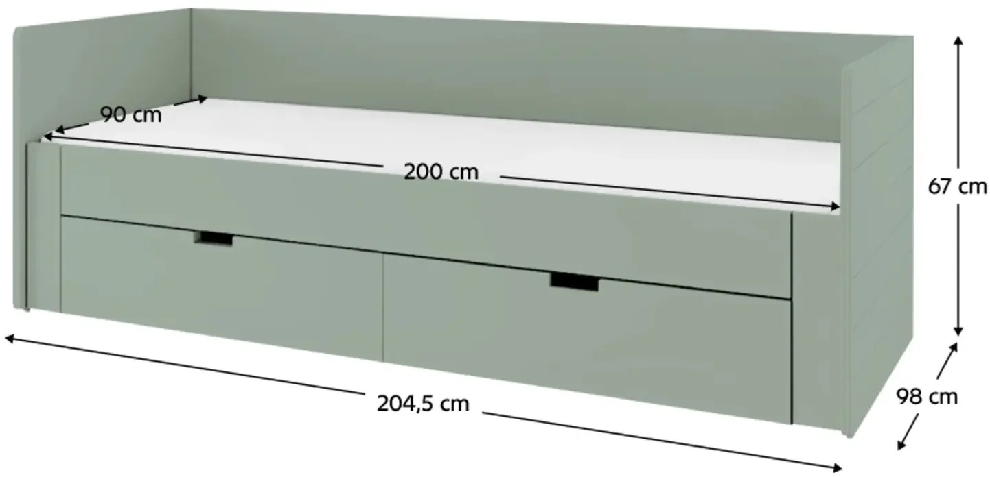 Pat extensibil Tempo Kondela Antony 90/180x200 (Green) - 6