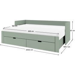 Pat extensibil Tempo Kondela Antony 90/180x200 (Green) Thumb