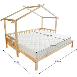 Кровать раздвижная Tempo Kondela Kesio 90/180x200 (Natural) Thumb