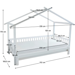 Pat extensibil Tempo Kondela Kesio 90/180x200 (White) Thumb
