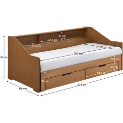 Кровать раздвижная Tempo Kondela Moneta 90/180x200 (Oak) Thumb