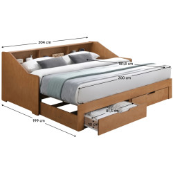 Кровать раздвижная Tempo Kondela Moneta 90/180x200 (Oak) Thumb