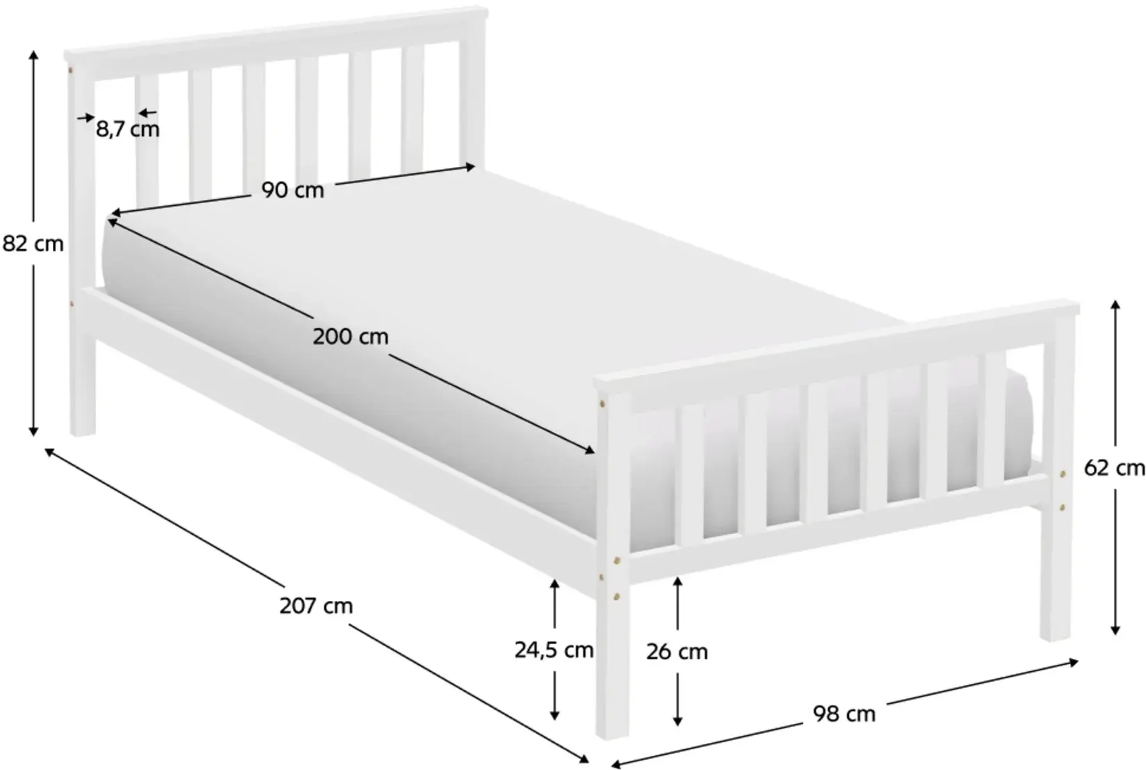 Pat Tempo Kondela Anatra 90x200 (White) - 4