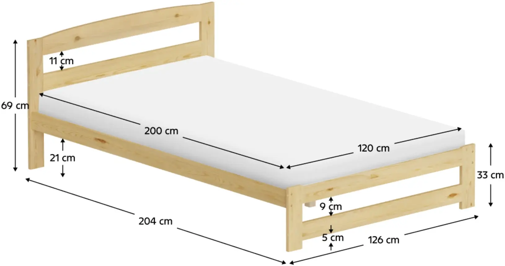 Кровать Tempo Kondela Azra 120x200 (Natural) - 4