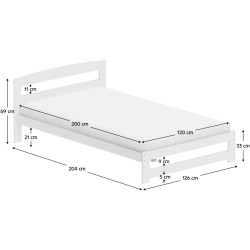 Кровать Tempo Kondela Azra 120x200 (White) Thumb