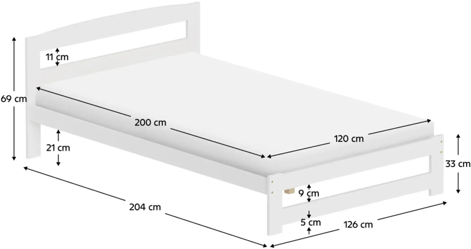 Кровать Tempo Kondela Azra 120x200 (White) - 5