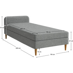 Pat Tempo Kondela Bruny Malmo 90 110x200 (Grey) Thumb