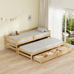 Кровать Tempo Kondela Elara с выдвижной кроватью 90x200 (Natural) Thumb
