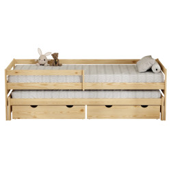 Кровать Tempo Kondela Elara с выдвижной кроватью 90x200 (Natural) Thumb