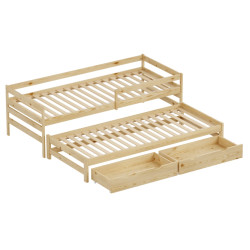 Кровать Tempo Kondela Elara с выдвижной кроватью 90x200 (Natural) Thumb