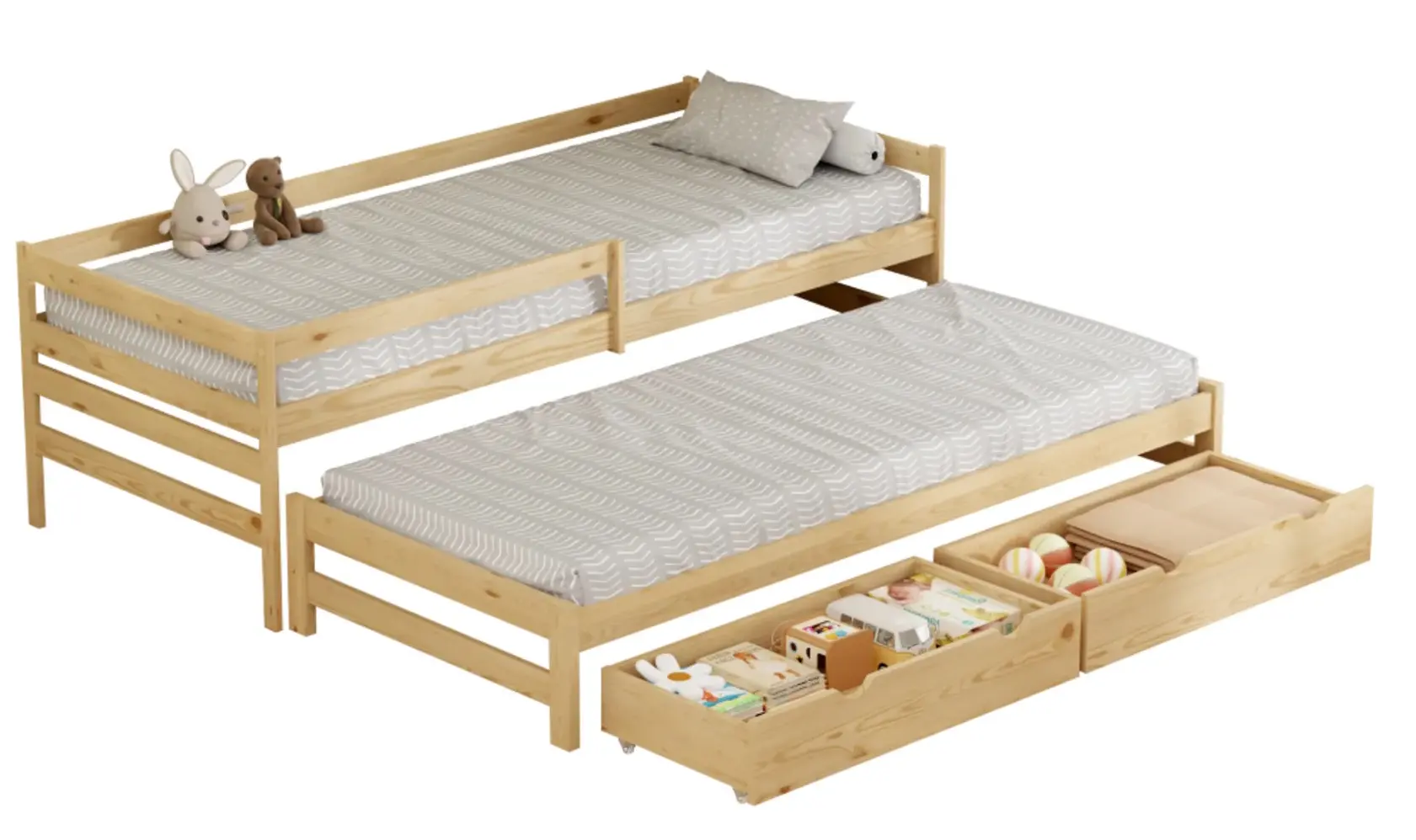 Кровать Tempo Kondela Elara с выдвижной кроватью 90x200 (Natural) - 5