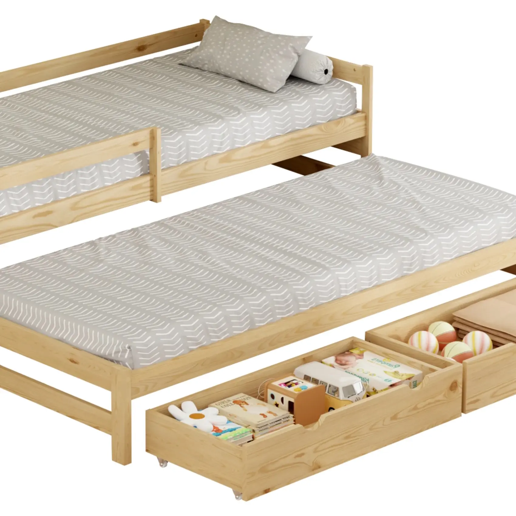Кровать Tempo Kondela Elara с выдвижной кроватью 90x200 (Natural) - 7