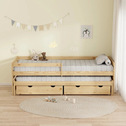 Кровать Tempo Kondela Elara с выдвижной кроватью 90x200 (Natural) Thumb