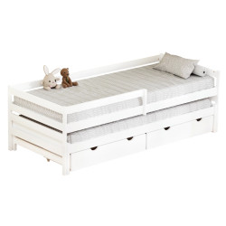 Pat Tempo Kondela Elara cu pat retractabil 90x200 (White) Thumb