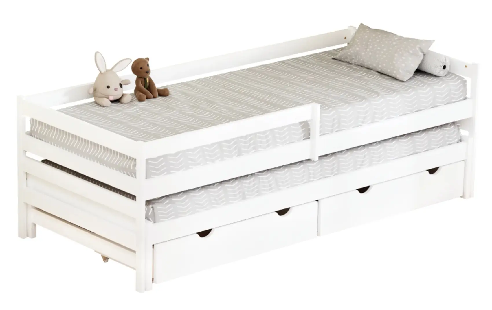 Pat Tempo Kondela Elara cu pat retractabil 90x200 (White) - 3