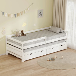 Pat Tempo Kondela Elara cu pat retractabil 90x200 (White)