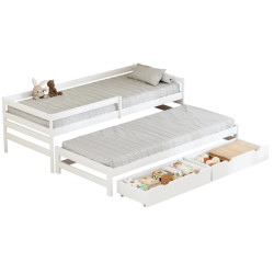 Pat Tempo Kondela Elara cu pat retractabil 90x200 (White) Thumb
