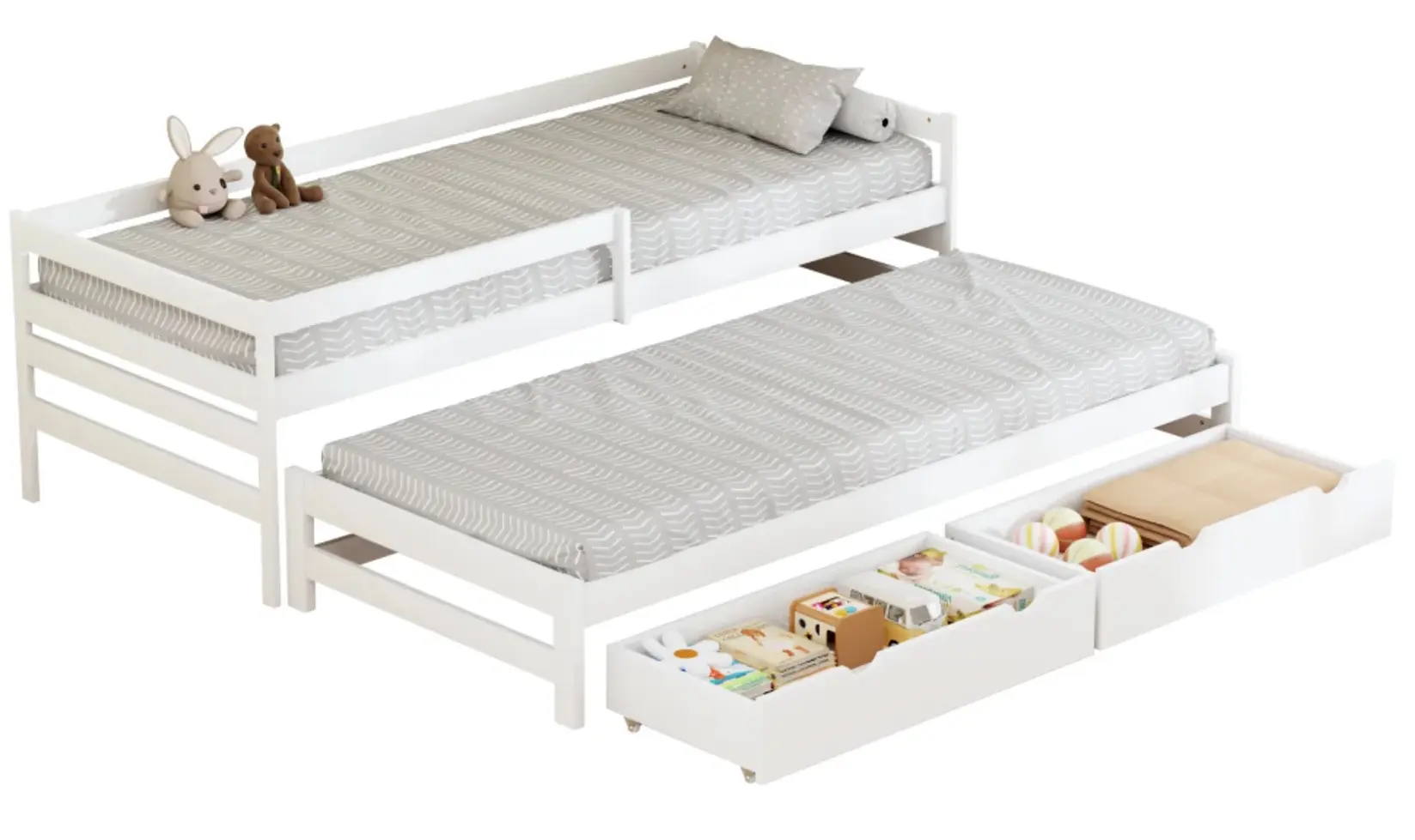 Pat Tempo Kondela Elara cu pat retractabil 90x200 (White) - 5