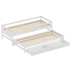Pat Tempo Kondela Elara cu pat retractabil 90x200 (White) Thumb