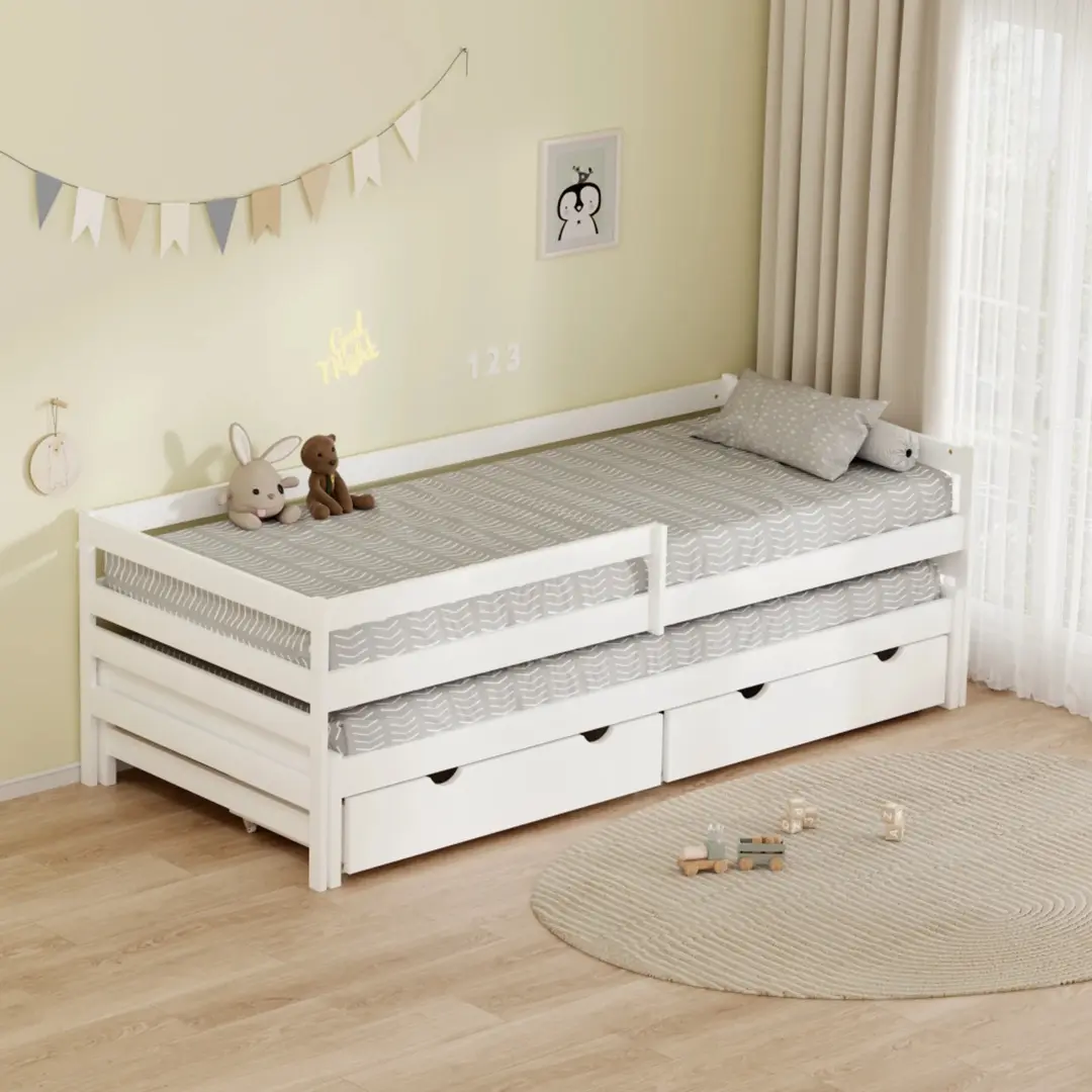 Pat Tempo Kondela Elara cu pat retractabil 90x200 (White)
